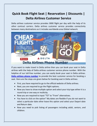 Delta Airlines Customer Service - Process to Book Online Flight Reservation