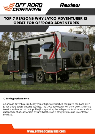 Jayco Adventurer Review – Off Road Caravans
