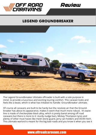 Legend Caravans – Groundbreaker Review - Off Road Caravans