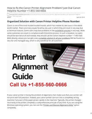 How to fix the Canon Printer Alignment Problem?