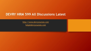 DEVRY HRM 599 All Discussions Latest