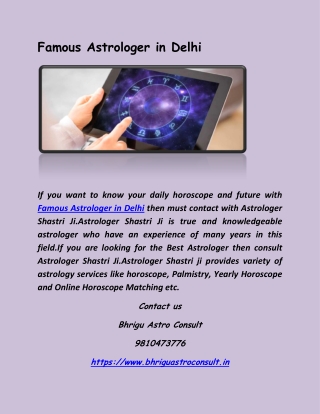 Famous Astrologer in Delhi