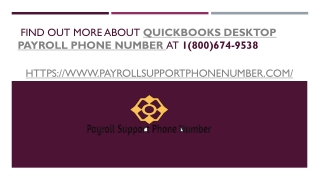 QuickBooks Desktop Payroll Support Phone Number