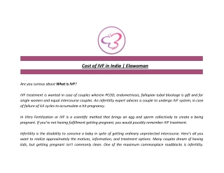 Cost of IVF in India | Elawoman