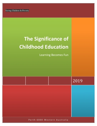 The Significance of Childhood Education