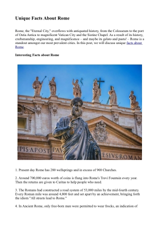 Unique Facts About Rome
