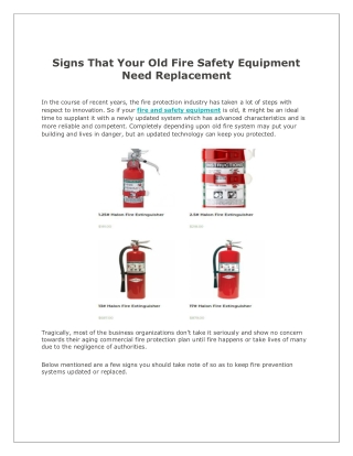 Signs That Your Old Fire Safety Equipment Need Replacement – Western Fire and Safety