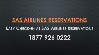 Easy Check-in at SAS Airlines Reservations