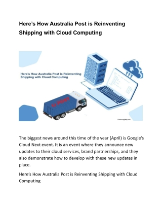 Here’s How Australia Post is Reinventing Shipping with Cloud Computing