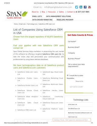 Salesforce CRM Users List - Span Global Services
