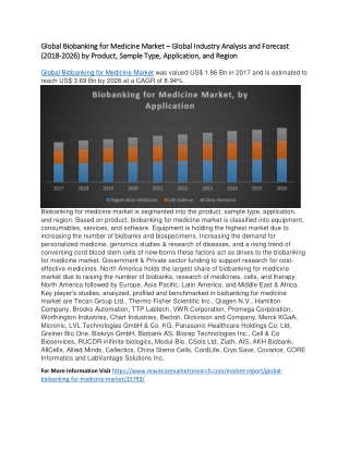 Global Biobanking for Medicine Market