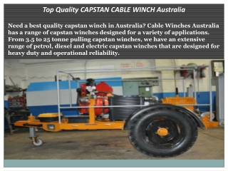 Top Quality CAPSTAN CABLE WINCH Australia