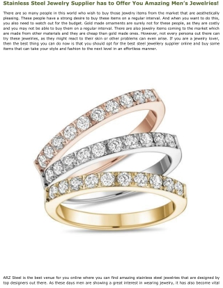 Stainless Steel Jewelry Supplier has to Offer You Amazing Men’s Jewelries!