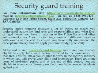 Security guard training