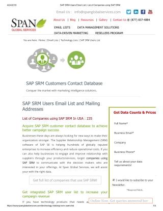 List of Companies using SAP SRM