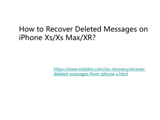 How to Recover Deleted Messages on iPhone Xs/Xs Max/XR?