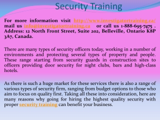 security training