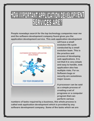 HOW IMPORTANT APPLICATION DEVELOPMENT SERVICES ARE?