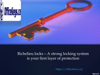 Richelieu locks – A strong locking system is your first layer of protection