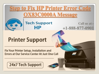 How to Fix HP Printer Error Code OX83C0000A Message