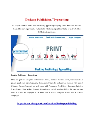 Desktop Publishing / Typesetting