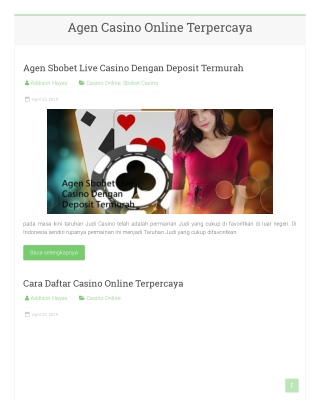 Agen Casino Online Terpercaya
