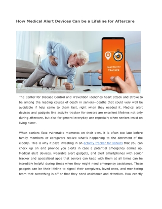 How Medical Alert Devices Can be a Lifeline for Aftercare