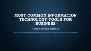 Most common information technology tools for business