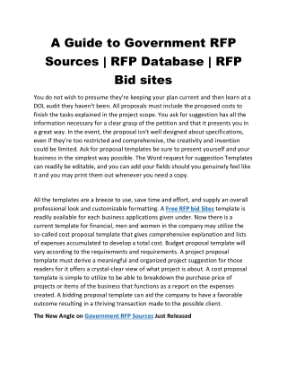 RFP Database