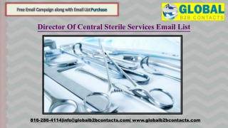 Director Of Central Sterile Services Email Leads