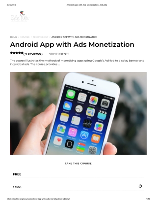 Android App with Ads Monetization - Edukite