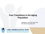 Care Transitions in the Aging Population