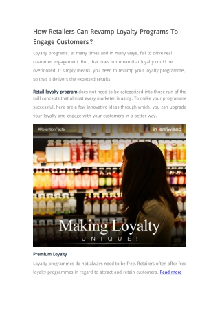 How Retailers Can Revamp Loyalty Programs To Engage Customers?