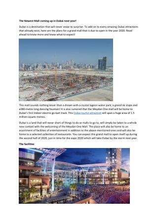 The Newest Mall coming up in Dubai next year!