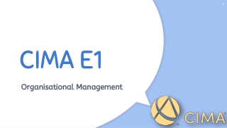 CIMA E1 Exam Preparation