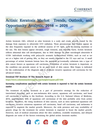 Actinic Keratosis Market Trends, Outlook, and Opportunity Analysis, 2018 – 2026