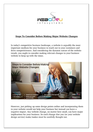 Steps To Consider Before Making Major Website Changes