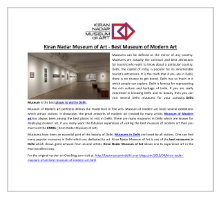 Kiran Nadar Museum of Art - Best Museum of Modern Art