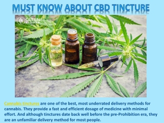 Must Know About CBD Tincture