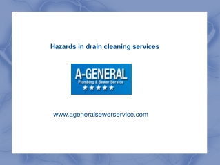 Hazards in drain cleaning services