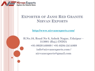 Exporter of Jansi Red Granite Nirvan Exports