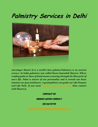 Palmistry Services in Delhi