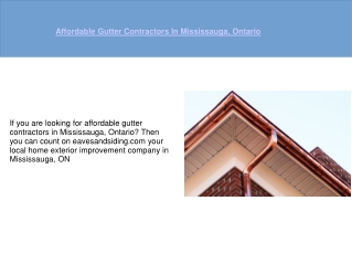 Gutter Contractors Mississauga