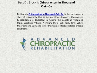 Advanced Chiropractic Rehabilitation for Chiropractor In Thousand Oaks Ca