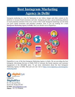 Best Instagram Marketing Agency in Delhi