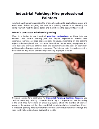 Industrial Painting: Hire professional Painters