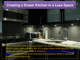 Creating a Dream Kitchen in a Less Space