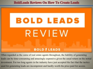 BoldLeads Reviews On How To Create Leads