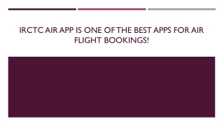 Book The Cheap Flight Tickets From IRCTC App