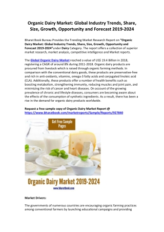 Worldwide Organic Dairy Market Forecast-2024